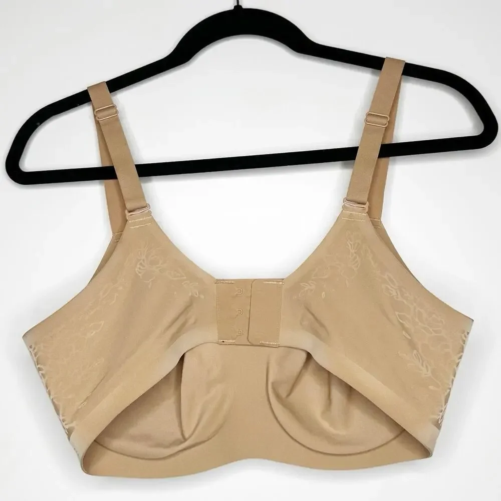Honeylove Silhouette LiftWear Wire Free Bra Women's in Rose Size Tan Large 38B/C
